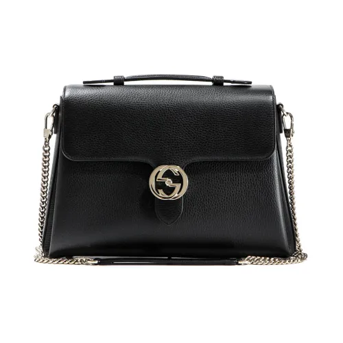 Gucci , Black Handbag for Women Logo Leather Dollar Calf ,Black female, Sizes: ONE SIZE