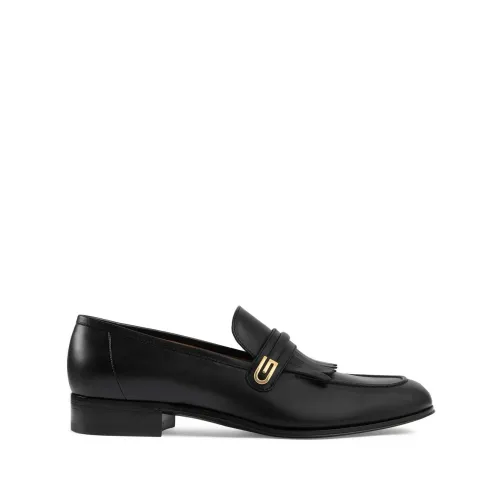 Gucci , Black Mirrored Fringed Loafers ,Black male, Sizes: