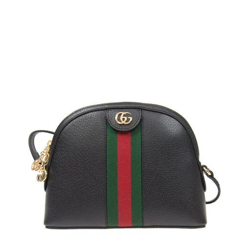 Gucci , Black Ophidia Leather and Sherry Handbag ,Black female, Sizes: ONE SIZE