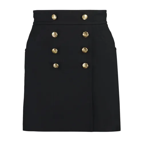 Gucci , Black Silk Wool Skirt Aw20 ,Black female, Sizes: