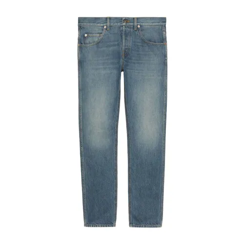 Gucci , Blue Denim Tapered Jeans ,Blue male, Sizes: