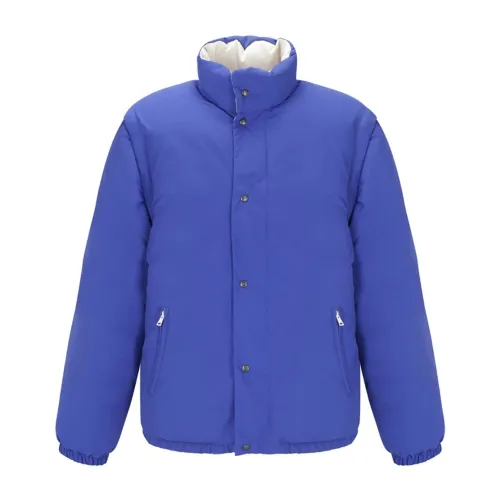 Gucci , Blue Jacket with Embroidered Logo ,Blue male, Sizes: