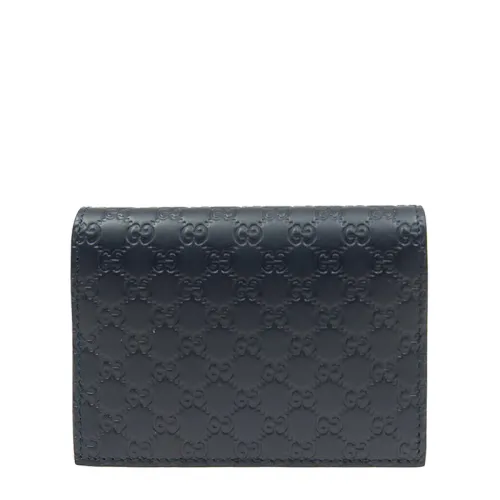 Gucci , Blue Leather Bifold Wallet ,Blue female, Sizes: ONE SIZE