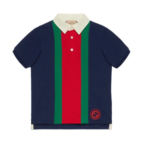 Gucci , Blue Polo T-shirts for Kids ,Multicolor male, Sizes: