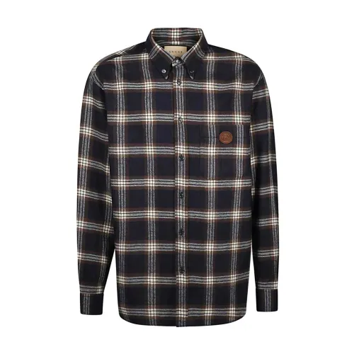 Gucci , Blue Wool Shirt Aw23 ,Multicolor male, Sizes: