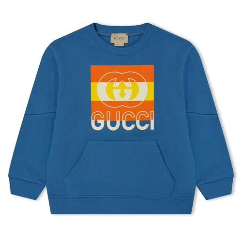 GUCCI Boy'S Logo Print Sweatshirt - Blue
