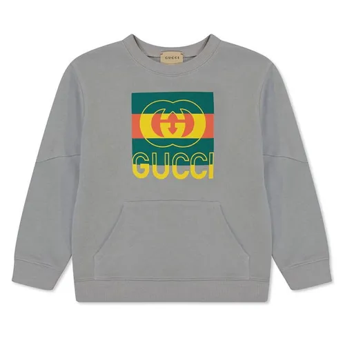 GUCCI Boy'S Logo Print Sweatshirt - Grey