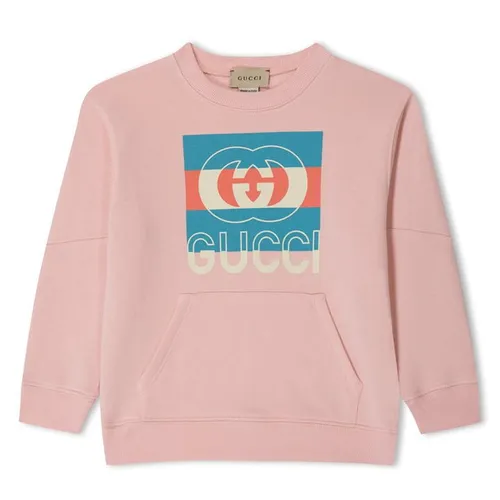 GUCCI Boy'S Logo Print Sweatshirt - Pink