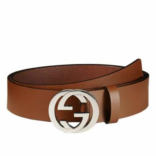 Gucci , Brown Leather Mens Belt ,Brown female, Sizes: ONE