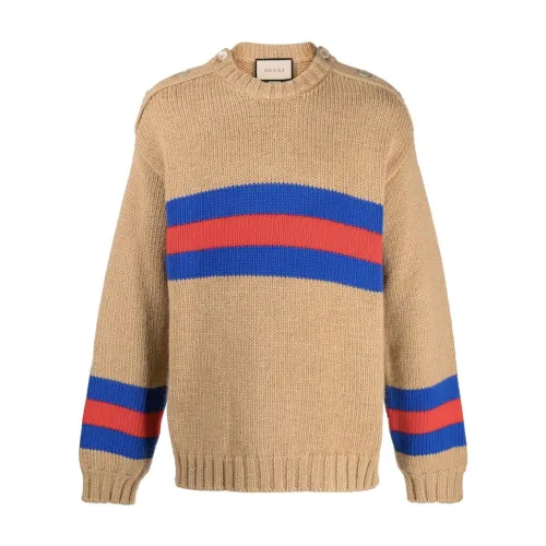 Gucci , Brown Sweater Aw23 Mohair Wool Blend ,Brown male, Sizes: