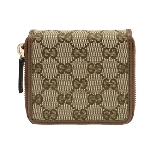 Gucci , Brown Women`s Original GG Fabric and Leather Wallet Mod. 346056 Ky9Lg 8610 ,Beige unisex, Sizes: ONE SIZE