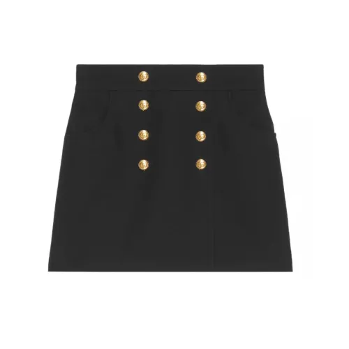 Gucci , button-up crepe skirt ,Black female, Sizes: