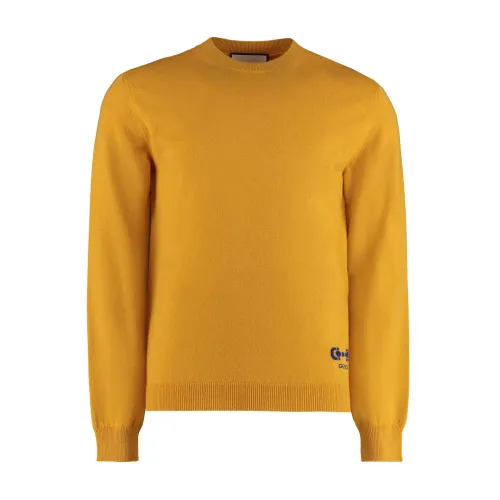 Gucci , Cachemire Sweater - Regular Fit ,Yellow male, Sizes: