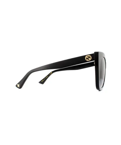 Gucci Cat Eye Womens Black Grey Gradient Sunglasses GG0163SN - One