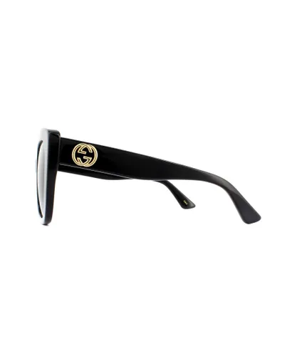 Gucci Cat Eye Womens Black Grey Gradient Sunglasses - One