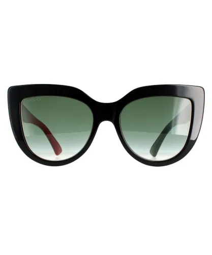 Gucci Cat Eye Womens Black with Red and Green Gradient GG0164SN Sunglasses - One