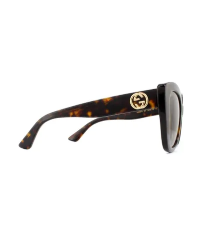 Gucci Cat Eye Womens Havana Brown Gradient Sunglasses - One