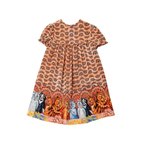 Gucci , Cat Print Dress - Orange Silk - Made in Italy ,Orange female, Sizes:
