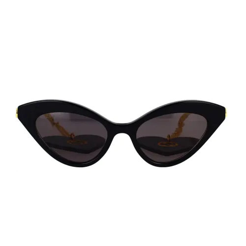 Gucci , Chain Cat-Eye Sunglasses with Interchangeable Chains ,Black female, Sizes: