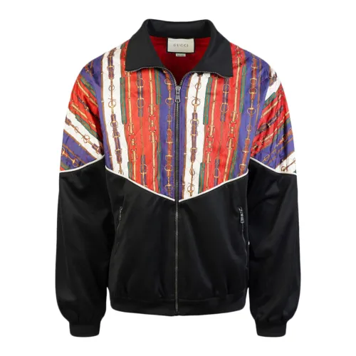 Gucci , Chain Print Jacket ,Black male, Sizes: