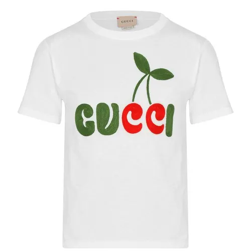 GUCCI Children'S Embroidered Logo T Shirt - White