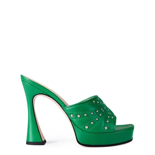 GUCCI Claire Fluted Mules - Green