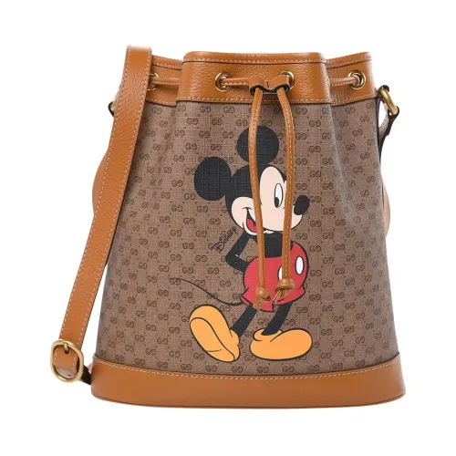 Gucci , Disney Mini Vintage GG Supreme Monogram Bucket Bag ,Brown female, Sizes: ONE SIZE