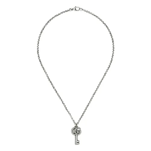 Gucci , Double G Key Necklace - Sterling Silver ,Gray female, Sizes: ONE SIZE