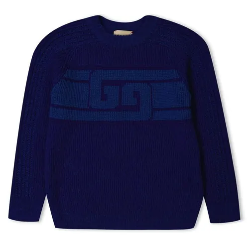 GUCCI Double G Knitted Sweatshirt Boys - Blue