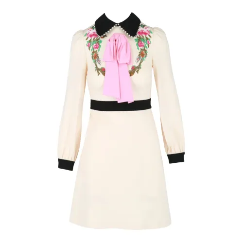 Gucci , Embroidered Flower Dress ,White female, Sizes: