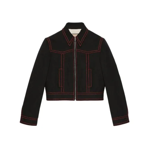 Gucci , exposed stitch bomber jacket ,Black female, Sizes: