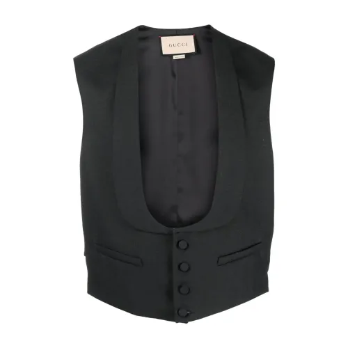Gucci , Formal Wool Vest Gilet ,Black male, Sizes: