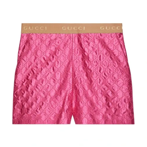 Gucci , Fuchsia Silk Shorts Embroidered ,Pink female, Sizes: