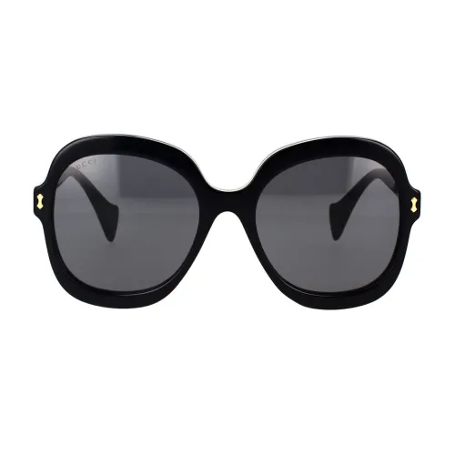 Gucci , Geometric Oversize Sunglasses with Enamel Detail ,Black female, Sizes: