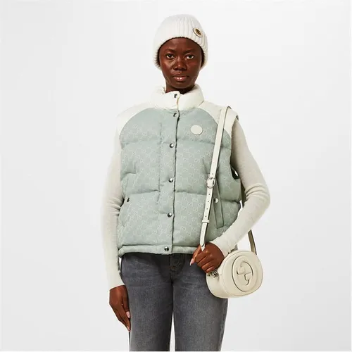 GUCCI Gg Cotton Canvas Padded Gilet - Blue