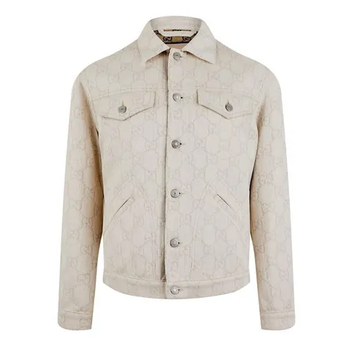 GUCCI Gg Cotton Jacquard Jacket - Beige