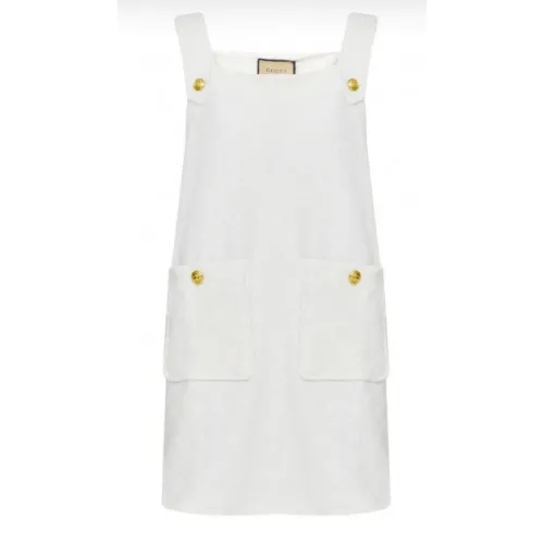 Gucci , GG cotton jersey minidress ,White female, Sizes: