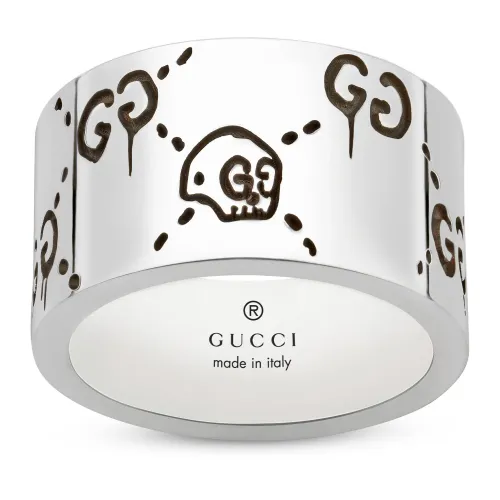 Gucci , Ghost Band Ring ,Gray female, Sizes: 65 MM