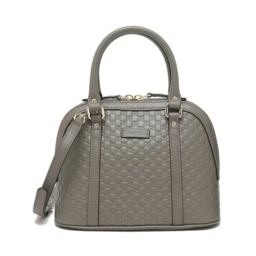 Gucci , Gray Leather Microguccissima Handbag ,Gray female, Sizes: ONE SIZE