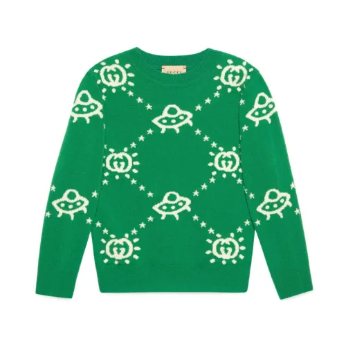 Gucci , Green Sweaters with Interlocking G UFO Design ,Green male, Sizes: