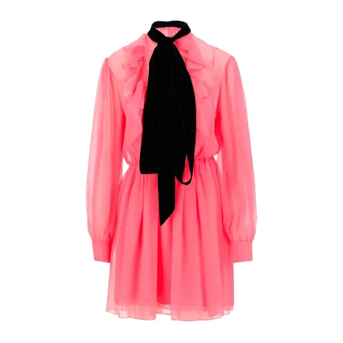 Gucci , Gucci Flared Silk Dress ,Pink female, Sizes: