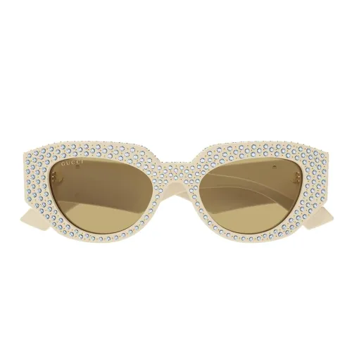 Gucci , Gucci Gg1421S 005 Sunglasses ,White unisex, Sizes: