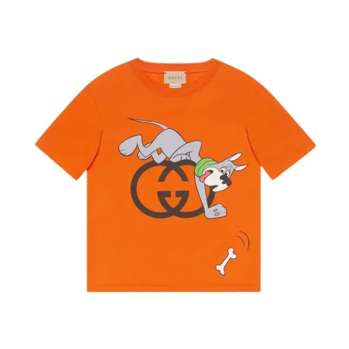 Gucci , Gucci Kids T-shirts and Polos Orange ,Orange male, Sizes: