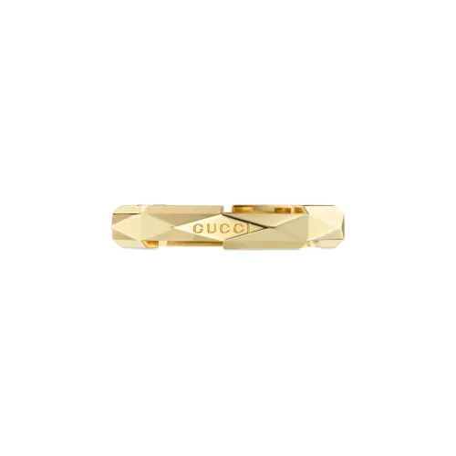 Gucci , Gucci - Ybc662177001 - Oro giallo 18kt - Link to Love studded ring in 18kt yellow gold ,Yellow female, Sizes: 51 MM, 55 MM, 53 MM, 52 MM, 54 M...
