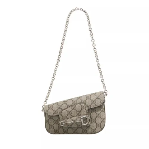 Gucci Hobo Bags - Horsebit 1955 Mini Shoulder Bag - beige - Hobo Bags for ladies