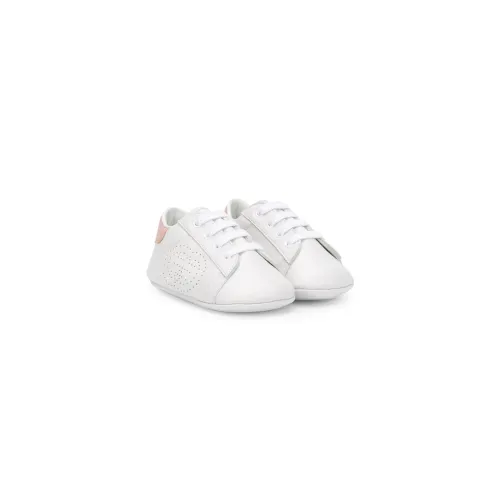 Gucci , Iconic Low-Top Leather Sneakers with Perforated GG Detail ,White female, Sizes: