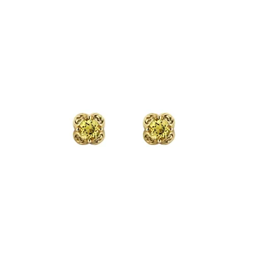 Gucci Interlocking 18ct Yellow Gold & Beryl Stud Earrings