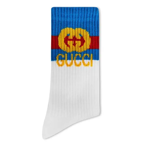 GUCCI Interlocking G Cotton Socks Juniors - White