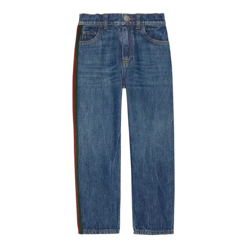 Gucci , Kids Jeans - Regular Fit - Made in Italy ,Blue female, Sizes: