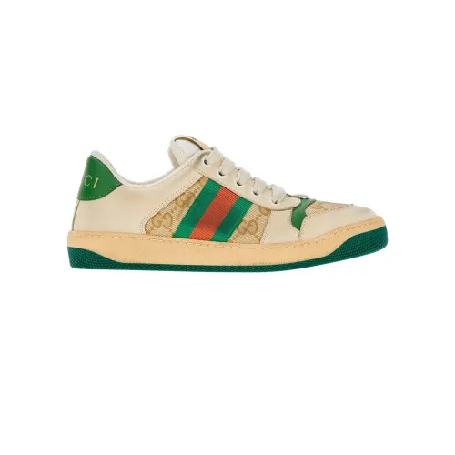 Gucci , Kids Leather Sneakers ,Beige male, Sizes: